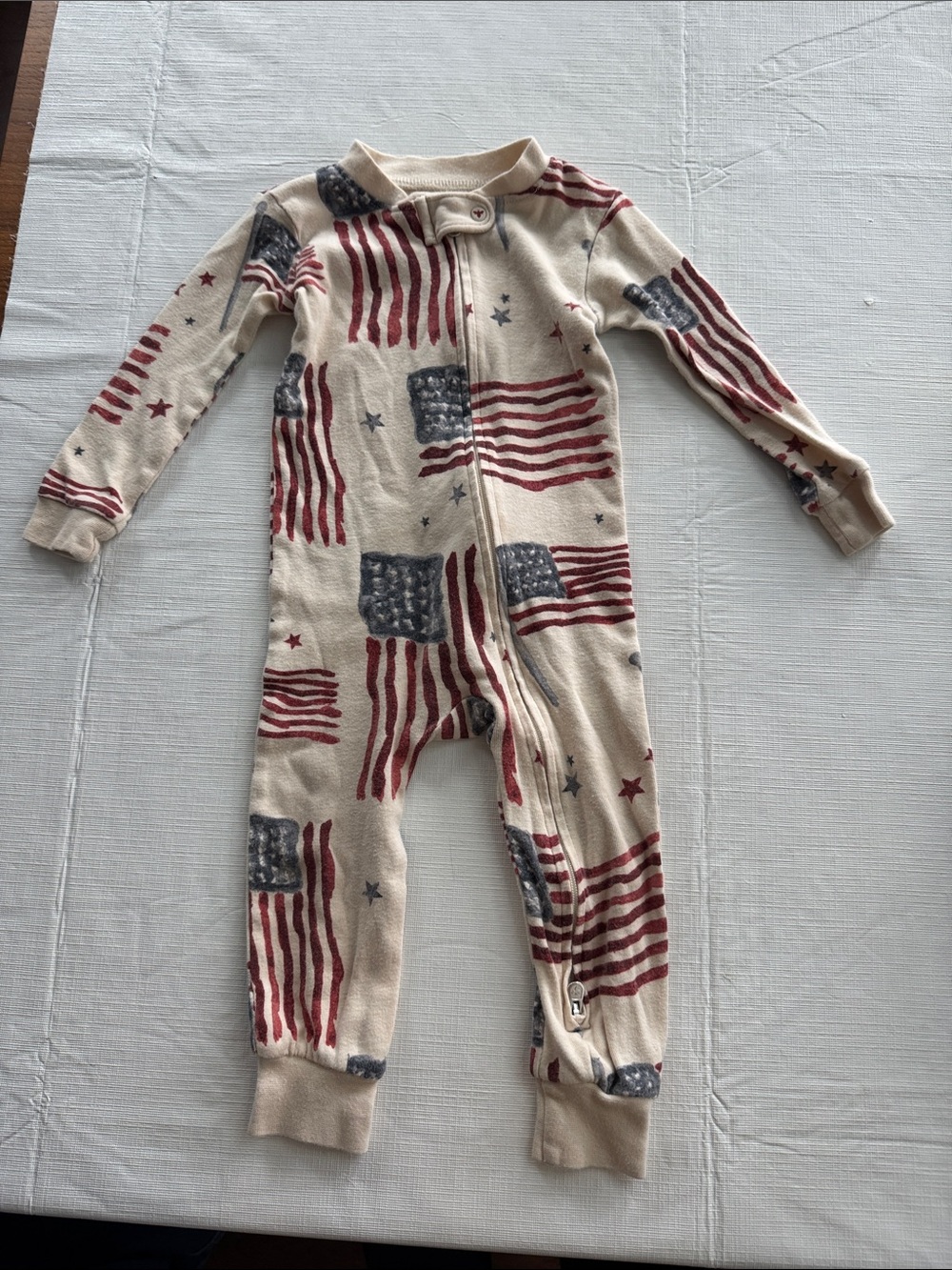 Burt's Bees Baby Cream One-Piece American Flag Print